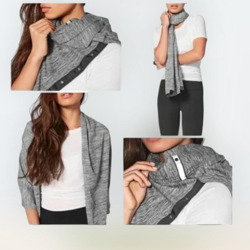 Lululemon Vinyasa Snap Gray Women Scarf Women's Size OS Athletic wear sporty
